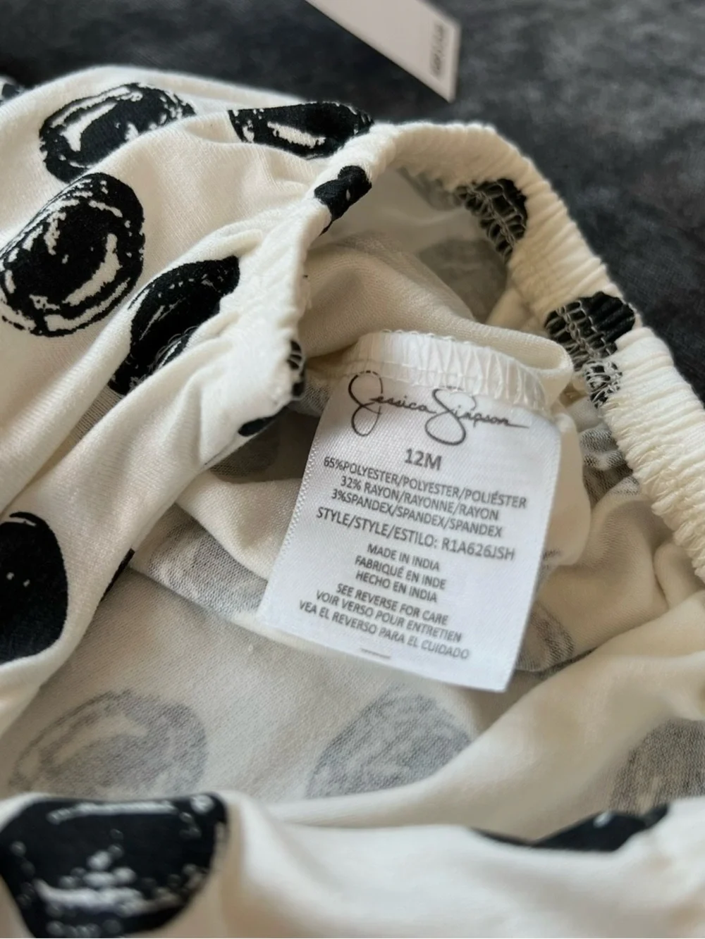 NWT Jessica Simpson Black Dot Bow Romper and Headband Size 12 Months
